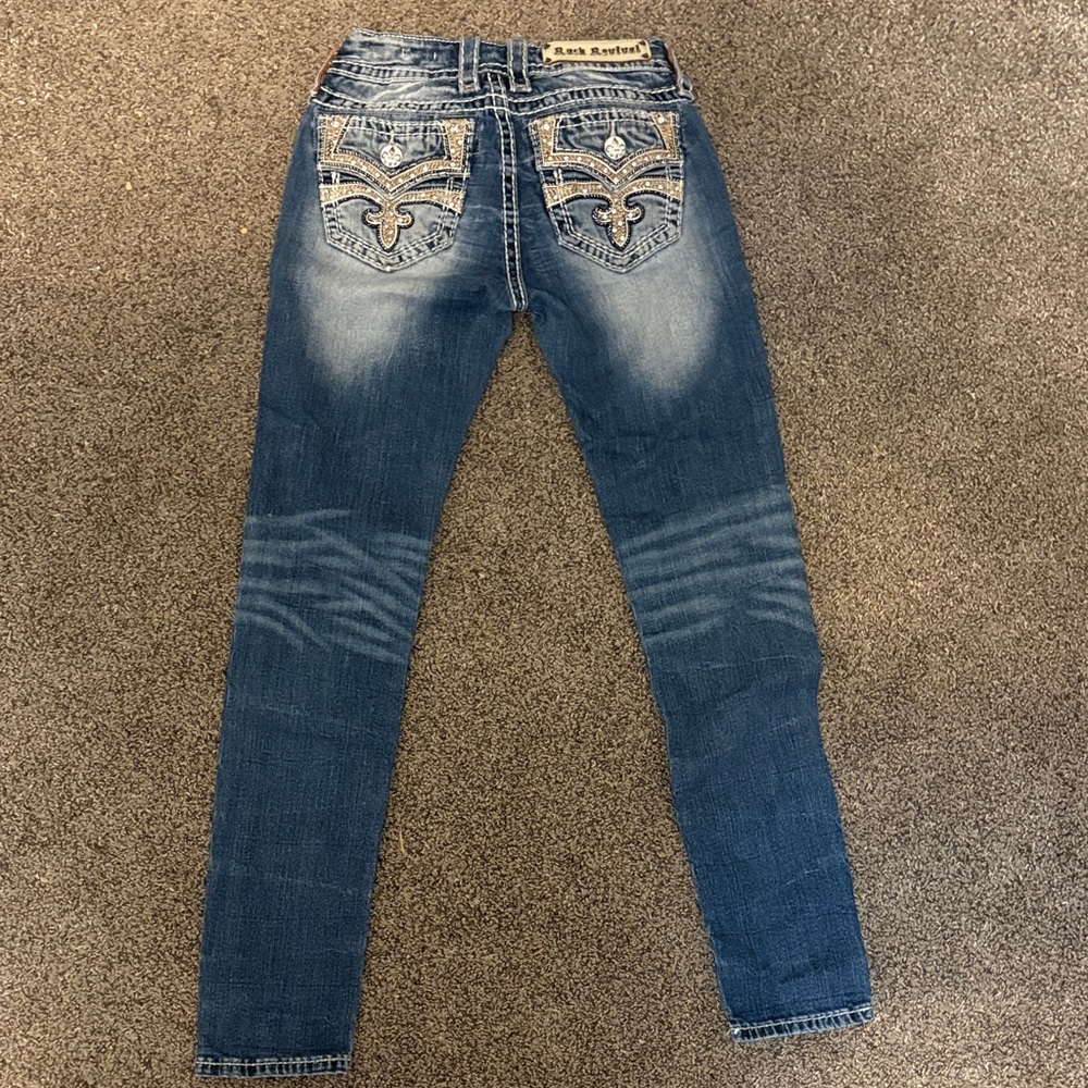 Rock Revival Women's Distressed Blue Skinny Jeans
